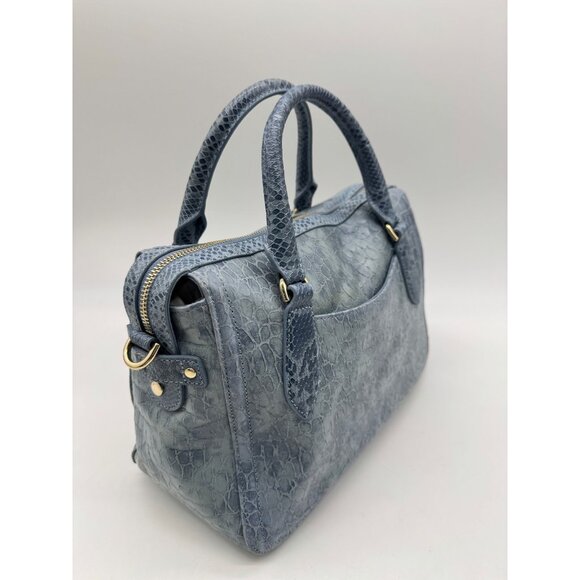 BRAHMIN Micaela Zostera leather small satchel crossbody -Bellbottom blue - Picture 13 of 15